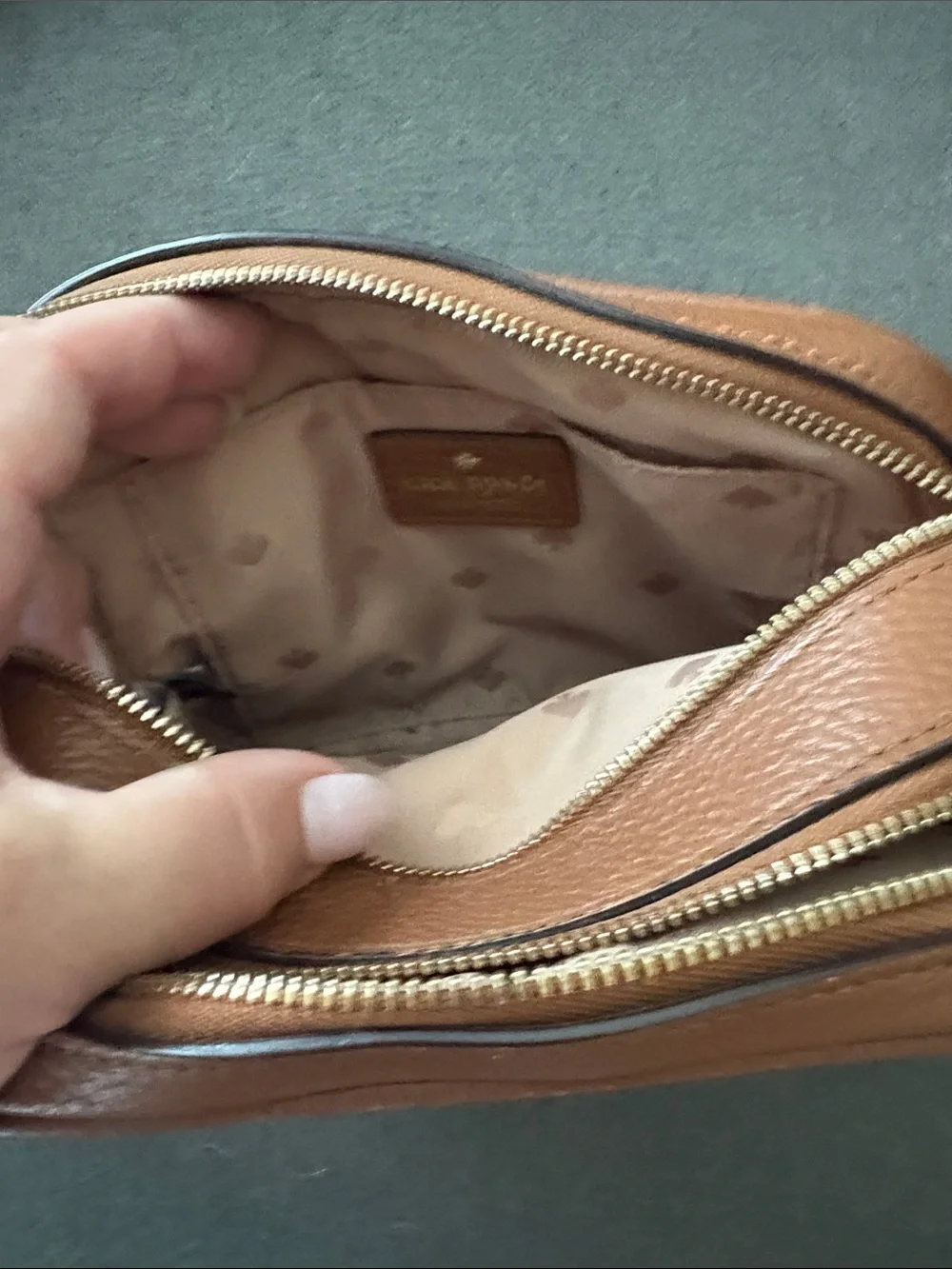 kate spade brown pebbled leather mini crossbody